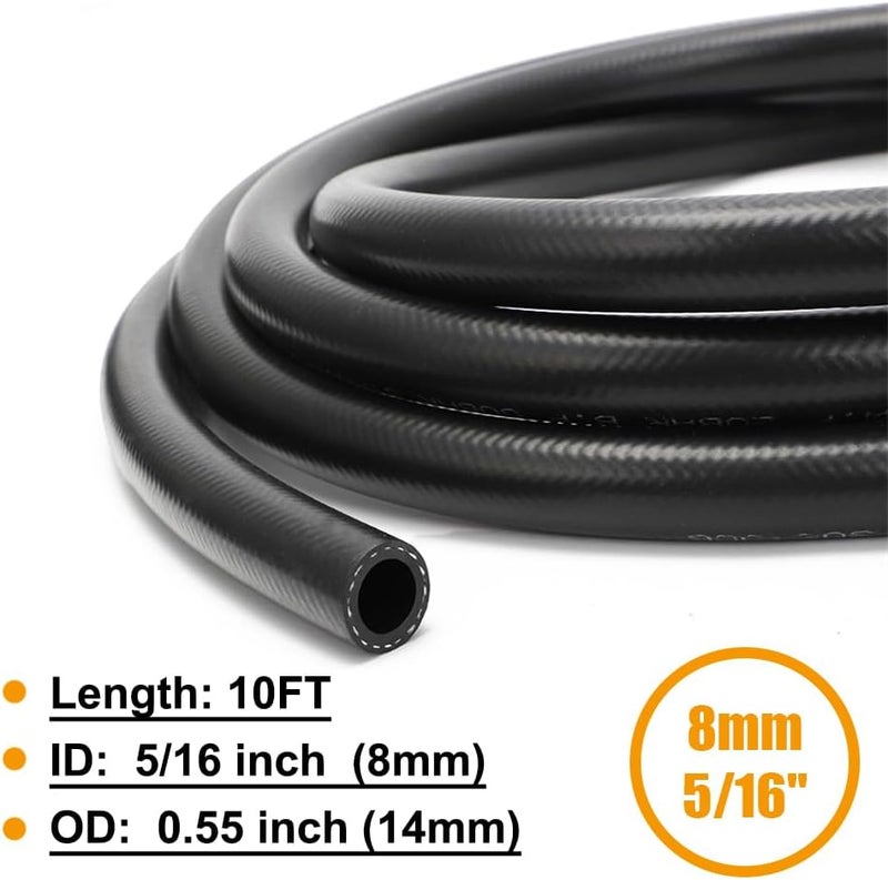CHOIMOON 5/16 Fuel Hose 8mm Transmission Oil Cooler Hose High Pressure Fuel Injection Hose For Conveying Gasoline, E-85, E10, Diesel, Oil, Coolant, and Bio-Diesel Fuels In Cars, Trucks, Buses, Etc - Image 2